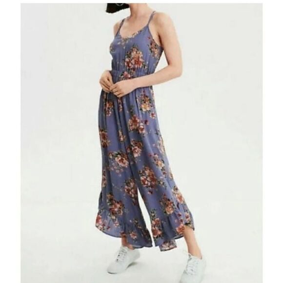 AMERICAN EAGLE Romper Blue Size Medium - Picture 1 of 9